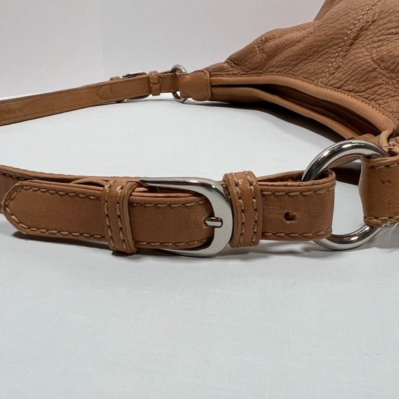 The Sak mini shoulder bag beige pebbled leather small hand bag zip closure - Picture 4 of 16